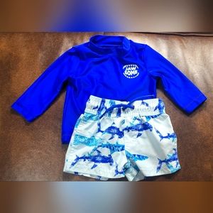 Infant Shark Swim Set Shirt and Trunks 0-3 Months 🦈✨️